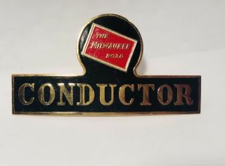 The Milwaukee Road Enamel Conductor Hat Badge Double Screw Back