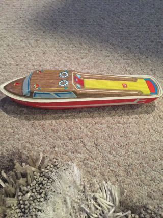 Vintage Ohio Art Tin Litho Boat