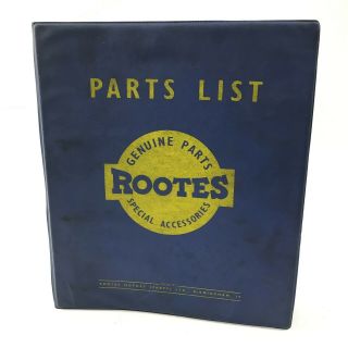Rootes Motors Parts Ltd Birmingham Vintage Parts List In Folder Th371422