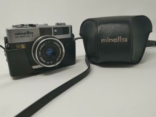Vintage Minolta Hi - Matic G 35mm Film Camera 1:2.  8 F=38mm 240819d