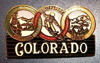 ^rare Vintage Colorado Winter Park Snow Ski Resort Lodge Lapel Pin Badge Slope