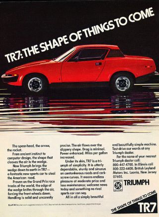 1976 Triumph Tr7 - Spear - Classic Vintage Advertisement Ad D46