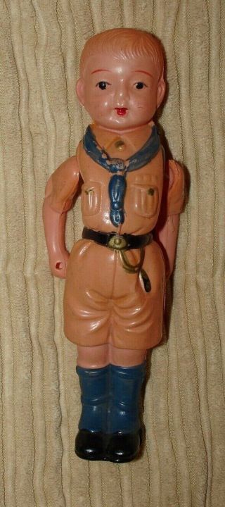Vintage Antique Celluloid Boy Scout Doll,  6.  5 " Tall,  Sweet Made In Japan