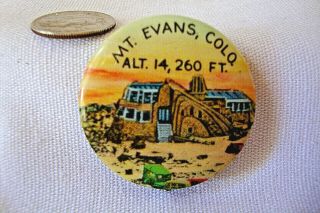 Colorado - Vintage Mt.  Evans Colorado Pin Depicting Crest House,  Summit