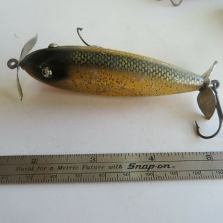 Fishing Lure Creek Chub Vintage 3½ " Wood Injured Minnow Silver Strike