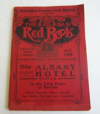 Old Vintage 1909 - Railroad Red Book - Denver & Rio Grande Railroad Travel Book