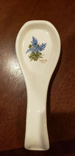 Vintage Bluebonnets Craft Spoon Rest Texas Holder Bluebonnet Flowers Ec