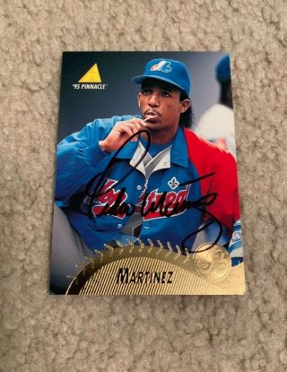 1995 Pinnacle Pedro Martinez Signed Card Auto Montreal Expos Boston Red Sox Hof