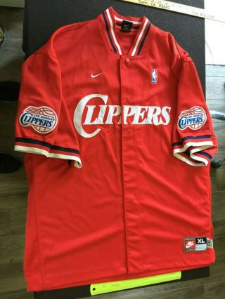 Vintage Nike Nba Los Angeles Clippers Warm Up Shooting Jersey Size Xl