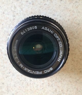 Asahi Smc Pentax - M 28mm 1:3.  5 Camera Lens Made In Japan