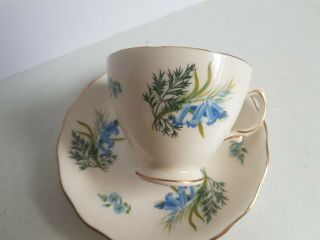 Colclough Blue Flower Cup And Saucer Set Vintage