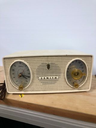 Zenith Vtg Tube Radio Telechron Clock Model 1950’s