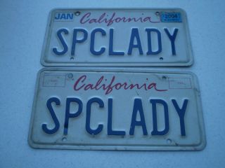 California (spclady) License Plate Pair