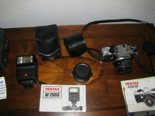 Pentax Mue 35mm Camera - Vivitar Tele - & Pentax Asahi Af200s