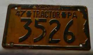1947 Pennsylvania Tractor License Plate