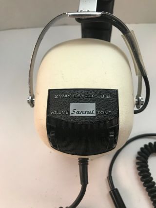 Vintage Sansui SS - 20 Stereo 2 - Way Headphones 8 Ohms 2
