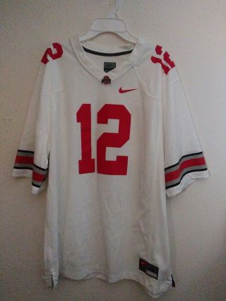 Vintage Nike Ohio State Buckeyes Ncaa Football Jersey 12 Mens Size Xl White