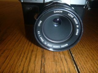 Canon FT QL 35mm Film Camera with Canon 50mm 1: 3.  5 FL Lens 2