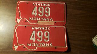 Montana Vintage License Plate Pair 499