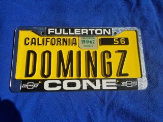 Cone Chevrolet Fullerton Oc Ca Gm Dealer Dealership License Plate Frame 70 