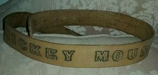 Mickey Mouse Leather Decorated Belt Vintage
