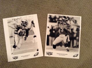 (2) Philadelphia Eagles Team Issued 8x10 Photos Donovan Mcnabb,  Brian Westbrook