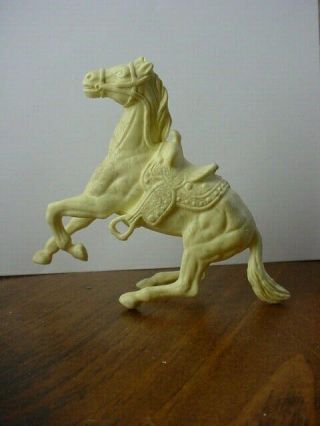 Vintage Marx Rearing Horse W/saddle Cream Ben - Hur Fort Apache Playset 2