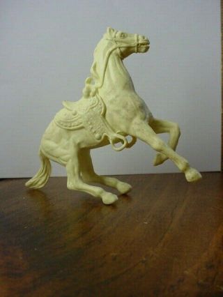Vintage Marx Rearing Horse W/SADDLE CREAM Ben - Hur Fort Apache Playset 2 2
