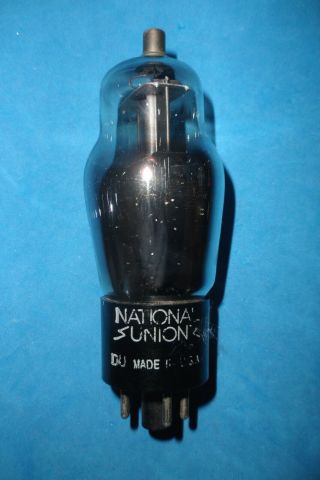 National Union 6q7g Audio Tube Black Plate Bottom Foil " D " Getter