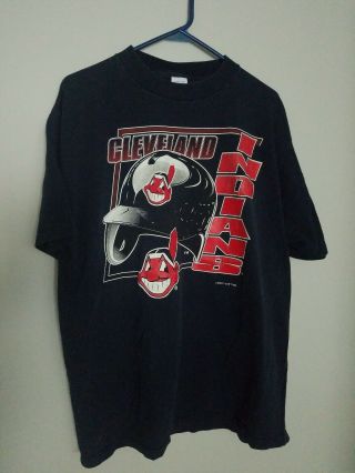 Vintage Cleveland Indians T - Shirt,  Size Xl,  Mlb Baseball (1995)