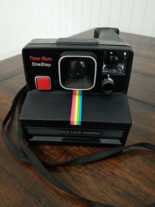 Polaroid Time Zero Onestep Instant Camera Great Rainbow Stripe Made In Us