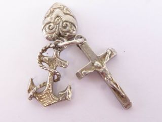 Vintage 925 Sterling Silver Charm Hope Faith & Charity 4g Ch182