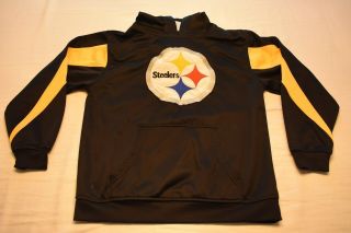 Nfl Team Apparel Pittsburgh Steelers Black Youth Hooded Sweatshirt Large Hoodie