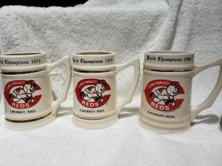 Cincinnati Reds World Champions Steins - 1975,  1976,  1990