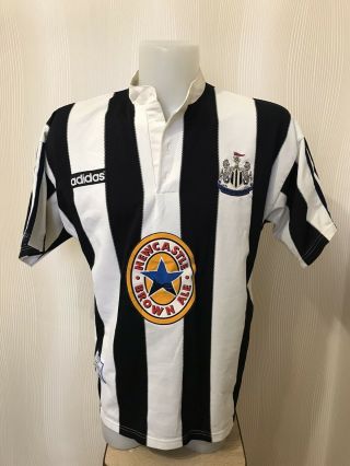 Newcastle United 1996/1997 Home Sz L Shirt Jersey Maillot Football Soccer Adidas