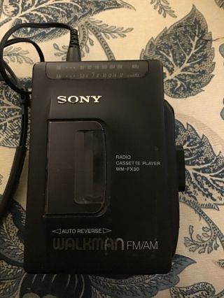 Vintage Sony Walkman Am/fm With Cassette Player,  Headset Wm - Fx 30