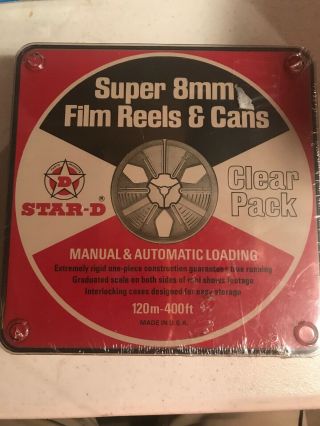 Vintage Star - D 8mm Film Reels & Cans 3 Pack 120m - 400ft Clear 8