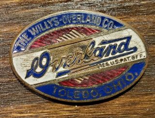 Willys Overland Whippit 1920s Radiator Car Emblem Enamel Porcelain Sign Badge