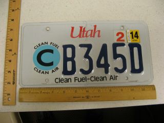 2014 14 Utah Ut Fuel Air License Plate B345d Graphic