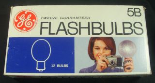 Vintage Ge 5b Blue Flashbulbs Box Of 12