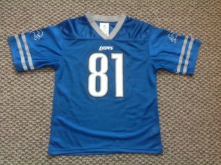 Detroit Lions Calvin Johnson 81 Blue Nfl Football Jersey Youth Size Xx Large