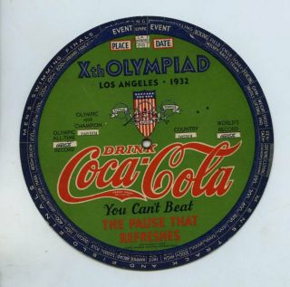 1932 Coca Cola Olympic Indicator Xth Olympiad Los Angeles (evans)