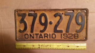 License Plate,  Canada,  Ontario,  1928,  379 - 279