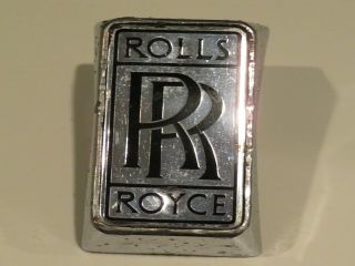 Rolls Royce Rr Logo Chrome Vintage Hood Ornament With Threaded Screw Attachment