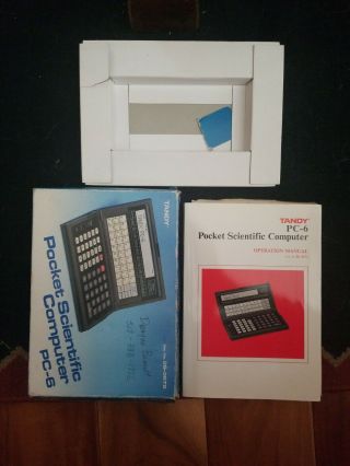 Tandy Pc - 6 Pocket Scientific Computer Box And Book Only 26 - 3672 Radio Shack