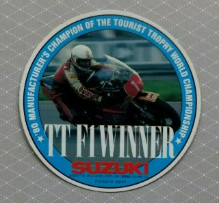 Suzuki - Tt F1 Winner.  Vintage 1980,  S Sticker