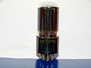 1 X 6v6gt Raytheon Tube Tests Nos,  /very Strong Black Glass Rare