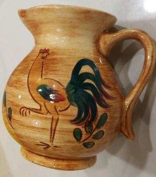 Vintage Pennsbury Pottery Red Rooster Creamer Collectible