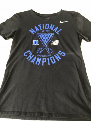 Nike Duke Blue Devils Basketball T - Shirt Size M 2015 Ncaa National Champions