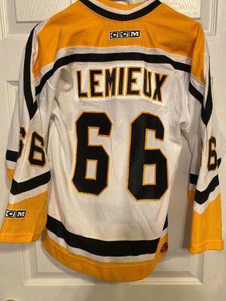 Mario Lemieux 66 Pittsburgh Penguins Ccm Hockey Jersey Youth L/xl See Descript